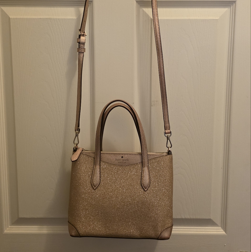 Kate Spade Glitter Sparkle Bag w/ Top Handles & Crossbody Strap